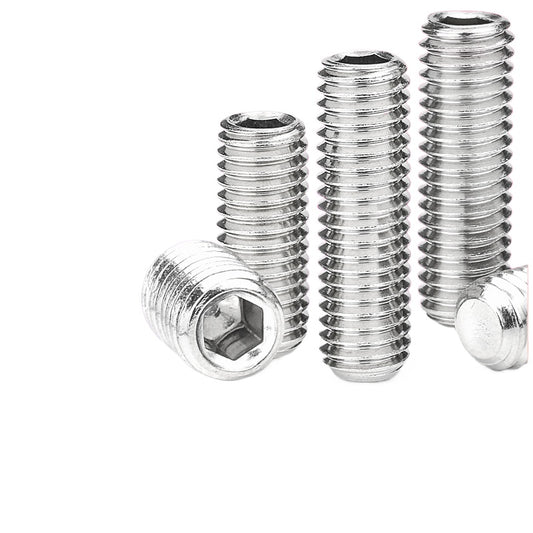M2 M3 M6 M10 304 Stainless Steel Hex Socket Flat End Set Screws - Headless rice Screws for Machinery & Equipment Fixing