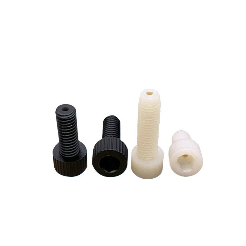 3-12mm White/Black Nylon Screw Hex Socket Cylindrical Head Hollow Through Hole Exhaust Vacuum Fastener