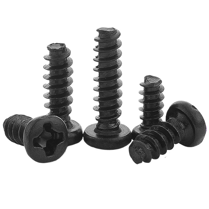 M2/M3/M4  304 Stainless Steel Black Phillips Round Head Flat Tail Self Tapping Screw pan head flat tail self-tapping screw for Electronic & Furniture Assembly