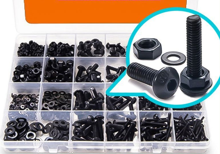 Grade 10.9 Black Set Half Round Head Hexagon Screws Nut Combination Screws Boxed Pan Head Hexagon Bolts for Industrial Machinery