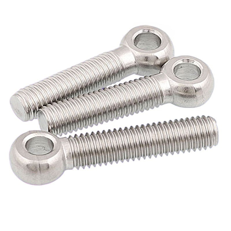 M5/M6/8  304 Stainless Steel Loose Bolt with Hole Fisheye Eye Screw Adjustment Loop Slip Knot Sheep's Eye Screw for Hanging, Lifting & Construction