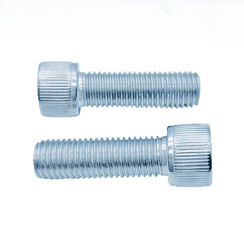 DIN912 M4-M10 12.9 Grade Blue-White Zinc Screw Cylindrical Head Hex Knurled Cup Head Fastener