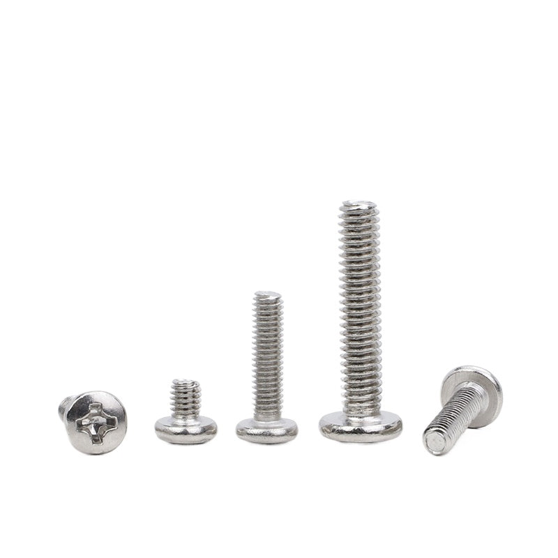 M2.5 M3 M4 M5 Nickel Plated Iron Cross Large Round Head Screws Carbon Steel Large Disc Head Screws for Furniture & Electronics