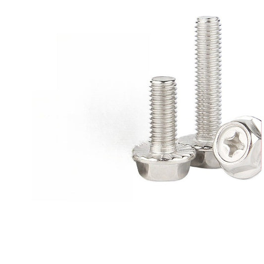 M4/M5/M6/M8 304 stainless steel cross flange screws outer hexagonal recess flange bolts toothed screws for Equipment Assembly