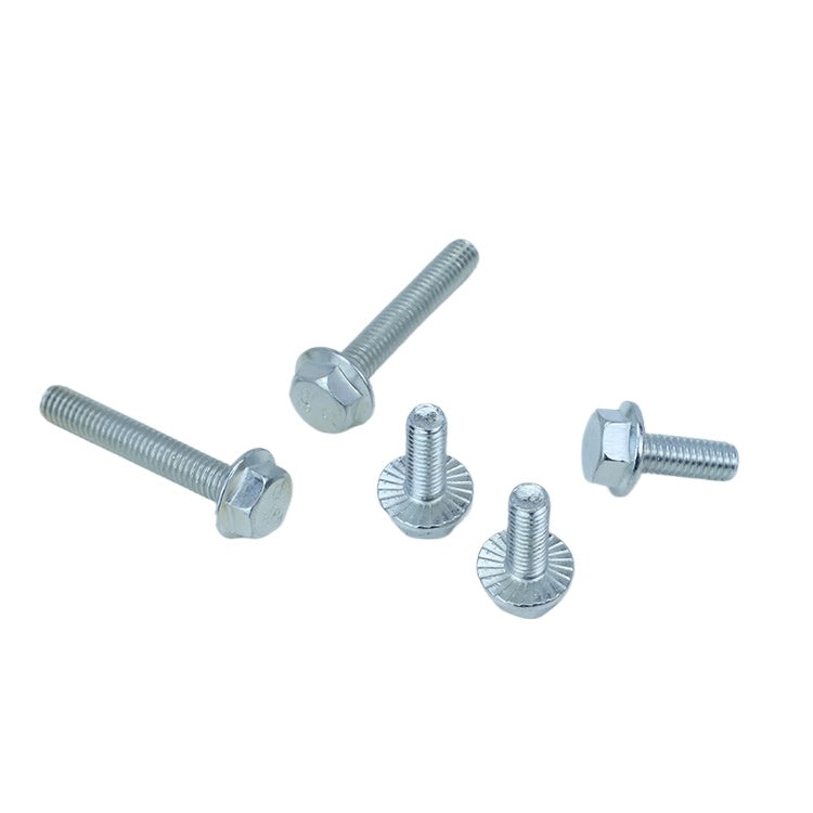 M6/M8 Blue and white zinc outer hexagonal flange bolts Non-slip half-tooth flange bolts Full-tooth outer hexagonal bolts with teeth for Hardware Assembly & Structural Fastening