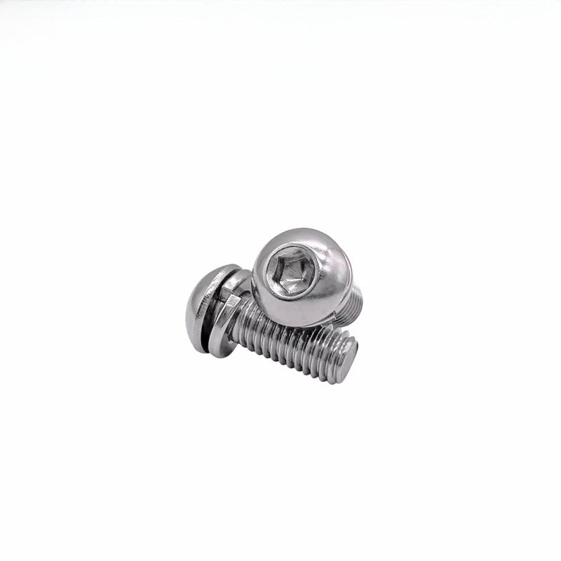 ISO7380 2-in-1 Screw  M4-M8 Stainless Steel Pan Head Hex Socket Spring Washer Combo Bolt