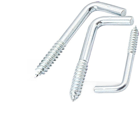 M2.5/M2.8/M3.4 Blue Zinc Plated Carbon Steel L Hook Self-Tapping Screws - 7-Shaped Right Angle Light Hooks for Home Hanging and Storage
