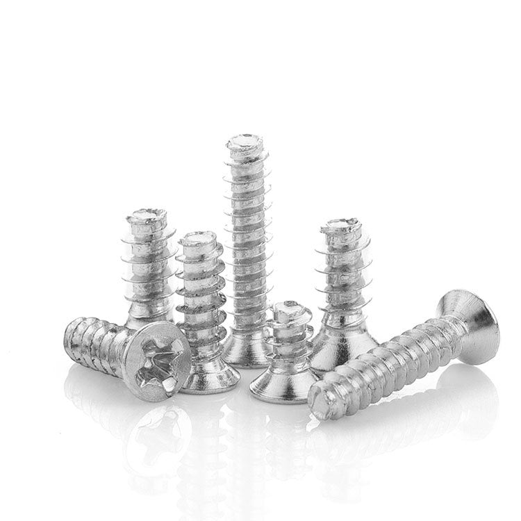 M1/M2/M2.3 Nickel-Plated Cross Flat Head Self-Tapping Screws Countersunk Flat Tail for Electronic Chassis
