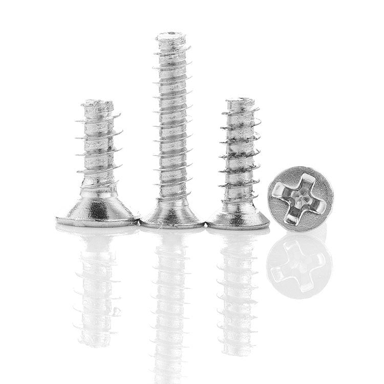 M1/M2/M2.3 Nickel-Plated Cross Flat Head Self-Tapping Screws Countersunk Flat Tail for Electronic Chassis