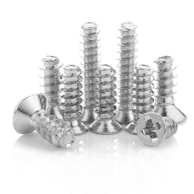 M1/M2/M2.3 Nickel-Plated Cross Flat Head Self-Tapping Screws Countersunk Flat Tail for Electronic Chassis