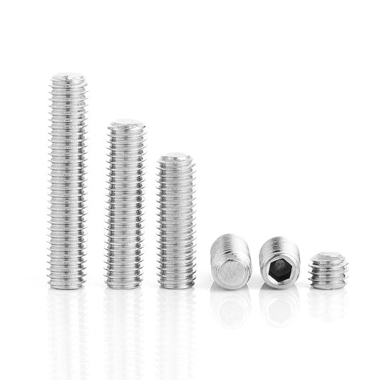 Fine teeth 304 stainless steel hexagonal flat end machine rice screw for Machinery & Equipment