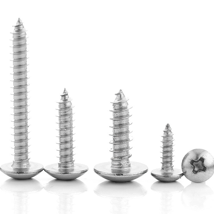 M2/M3/M4 Grade 4.8 Galvanized Cross Groove Large Flat Head Self-Tapping Screw Mushroom Head Self-Tapping Screw Umbrella Head Screw for Woodworking & Assembly