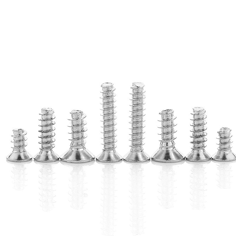 M1.5/M2 304 Stainless Steel Cross Flat Tail Self-Tapping Screws Countersunk Flat Head Fan Screws  for Small Electronics & Fan Installation
