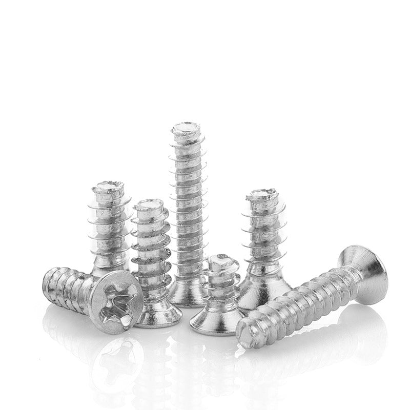 M1.5/M2 304 Stainless Steel Cross Flat Tail Self-Tapping Screws Countersunk Flat Head Fan Screws  for Small Electronics & Fan Installation