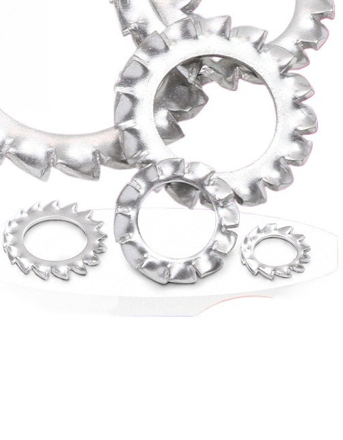 M3/M4/M5/M6 304 Stainless Steel External Tooth Washer Sawtooth Flat Gasket External Sawtooth Washer Anti-Slip and Anti-Retreat Gasket  for Industrial & Furniture Assembly