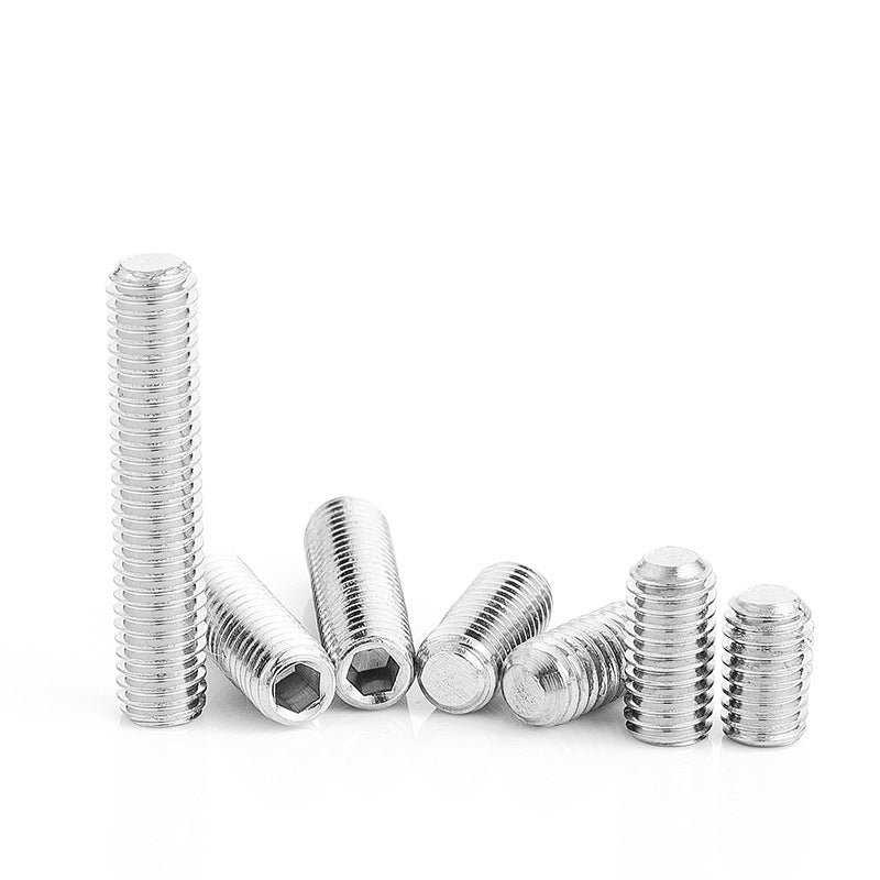 M2 M3 M6 M10 304 Stainless Steel Hex Socket Flat End Set Screws - Headless rice Screws for Machinery & Equipment Fixing