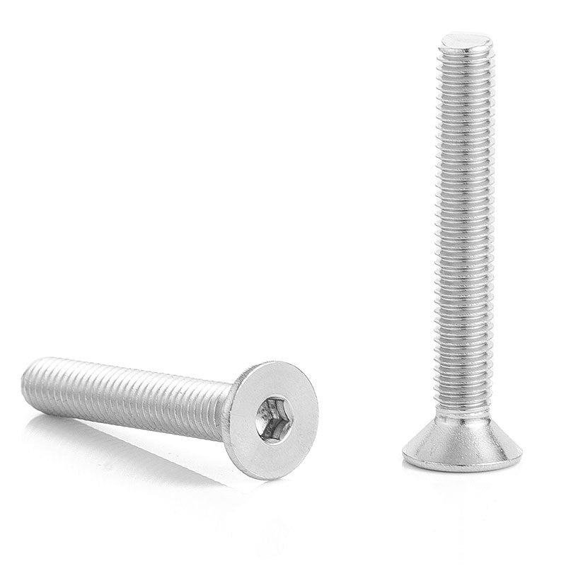 M2 M2.5 M3 M4 304 Stainless Steel Countersunk Head Hexagon Screws - Flat Cup Hex Bolts for Machinery and Furniture Installation