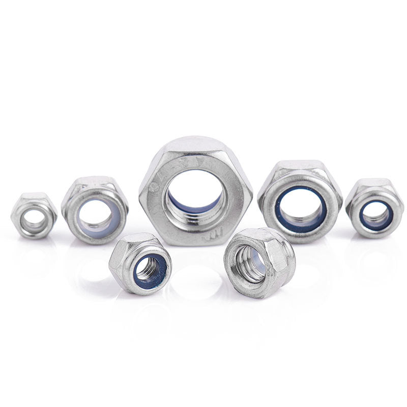 M4-M5-M8 304/201/Galvanized Nylon Lock Nuts Hex Self-Locking Stainless Steel Fasteners