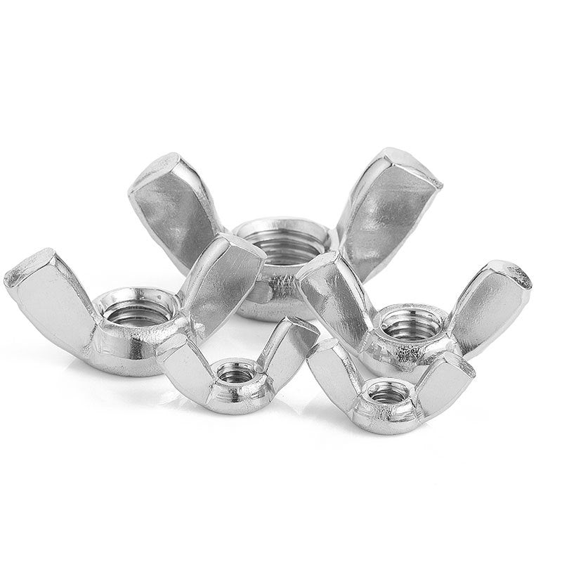 M3/M4/M5/M6/M8/M10 304 Stainless Steel & Zinc Plated Wing Nuts Pure Copper Hand Twist Nut Caps for Industrial & Home Use