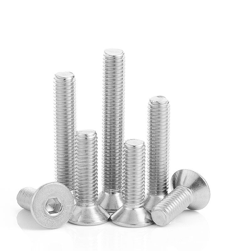 M2 M2.5 M3 M4 304 Stainless Steel Countersunk Head Hexagon Screws - Flat Cup Hex Bolts for Machinery and Furniture Installation