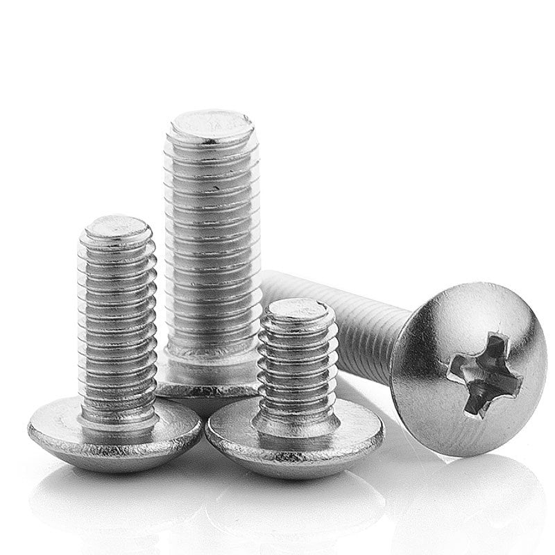 M2-M6 Nickel-Plated Cross Groove Screws Assortment Large Flat Head/Round Umbrella Head/Mushroom Head Machine Screws & Bolts for Furniture Assembly/Electronic Device Repair/Woodworking/Cabinet Installation