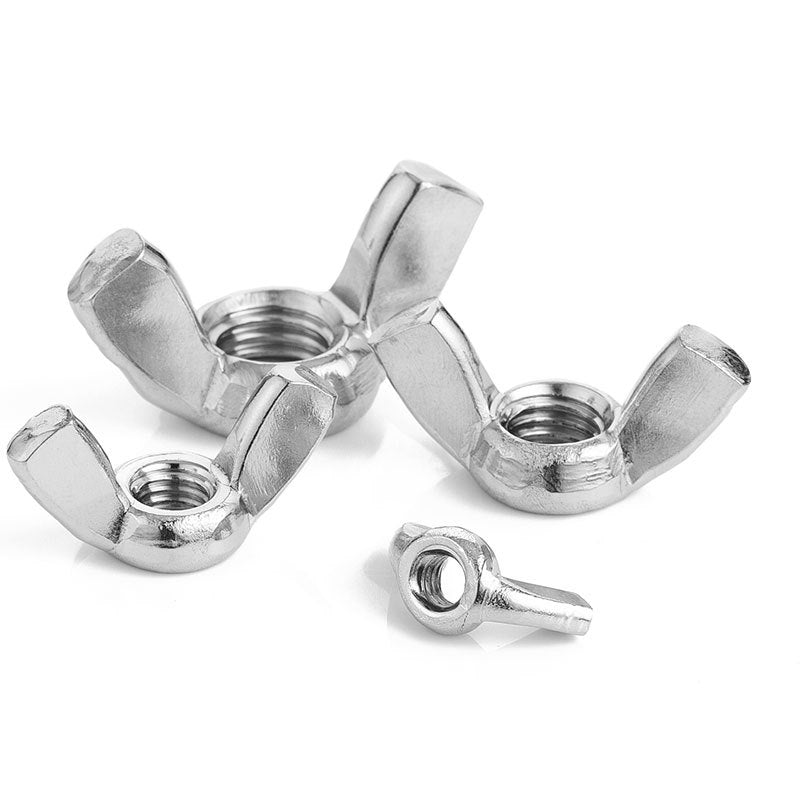M3/M4/M5/M6/M8/M10 304 Stainless Steel & Zinc Plated Wing Nuts Pure Copper Hand Twist Nut Caps for Industrial & Home Use