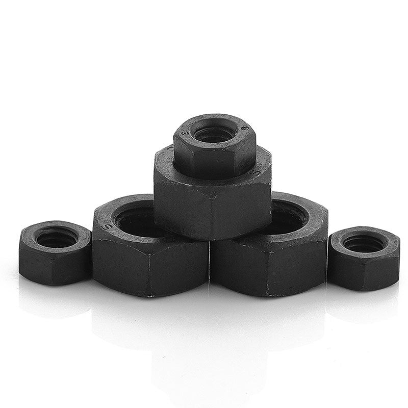 M3/M4/M6/M8 Black Carbon Steel Hex Nuts Grade 8.8 & 12.9 High Strength Hex Nut Caps for Machinery & Industrial Use