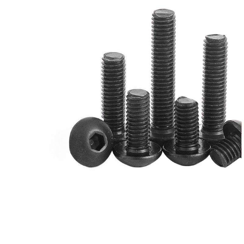 M2 M4 10.9 Grade Black Round/Pan/Semi-Round Head Hexagon Screws & Bolts for Industrial Machinery & Heavy-Duty Hardware Fastening