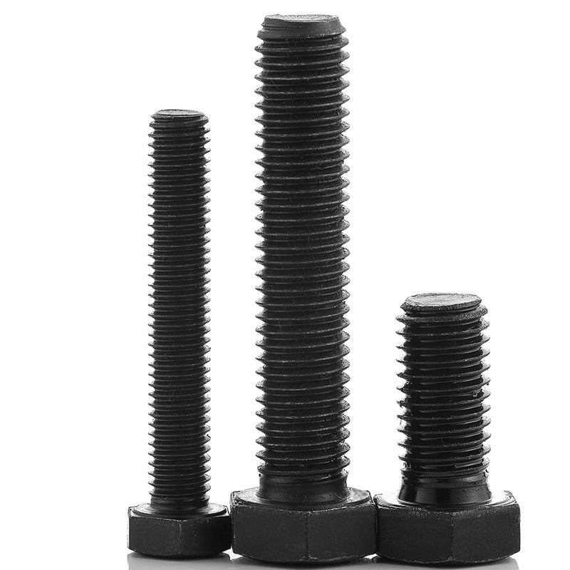 M5/M6/M8 Grade 12.9 High Strength Hexagon Bolts Carbon Steel Black Half-tooth Hexagon Bolts Full-tooth Bolts