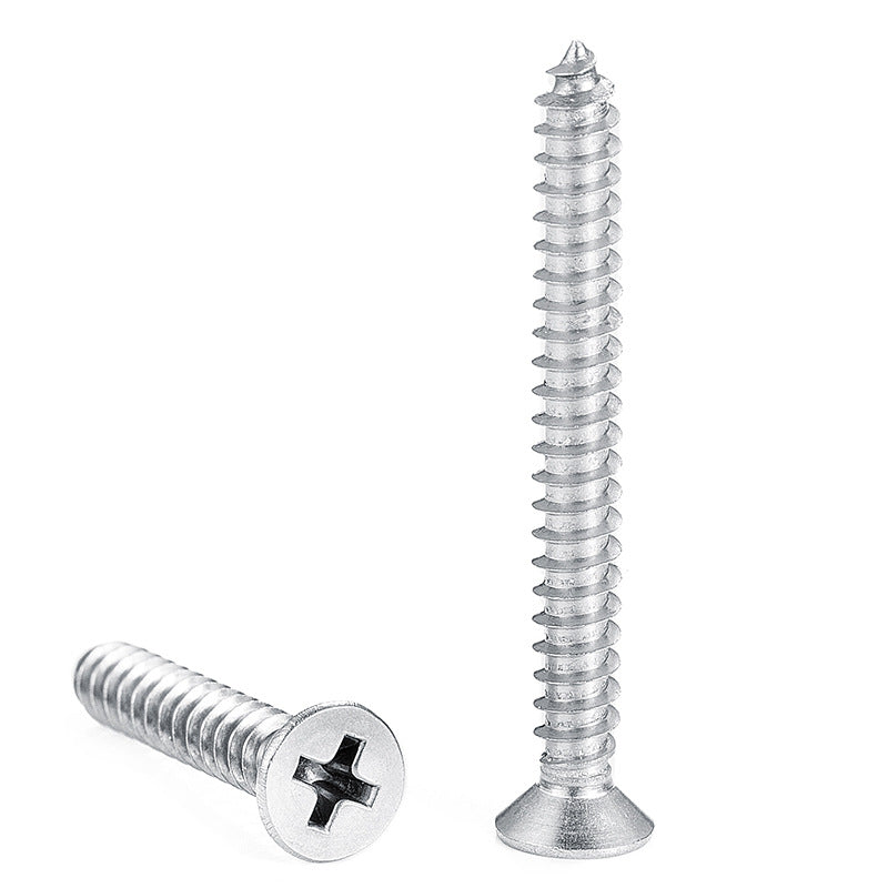 M2M3M4M6M8 201 stainless steel flat head self-tapping screw cross countersunk head self-tapping screw tip tail self-tapping nail for Wood & Furniture