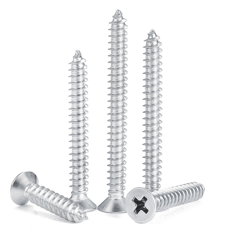 M2M3M4M6M8 201 stainless steel flat head self-tapping screw cross countersunk head self-tapping screw tip tail self-tapping nail for Wood & Furniture