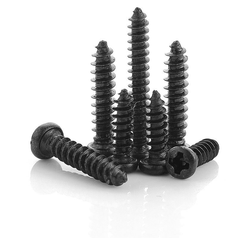 M2.5M3M5 Black Cross Pan Head Self-Tapping Screws Electronic Small Round Head Screws for Electronics Assembly & Device Repair