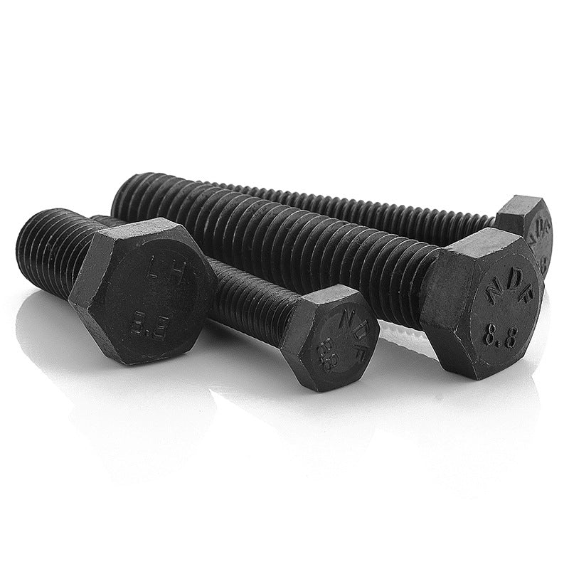 M5/M6/M8 Grade 12.9 High Strength Hexagon Bolts Carbon Steel Black Half-tooth Hexagon Bolts Full-tooth Bolts