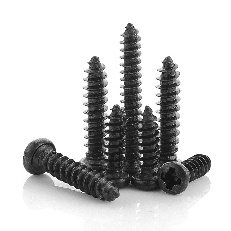 M3M4M5M6M8 304 stainless steel black round head self-tapping screw pan head cross self-tapping wood screw for Woodworking & Furniture