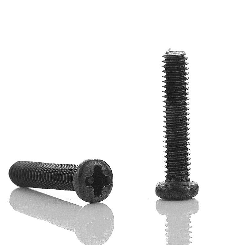 M1.6 M3 M4 M6 Carbon Steel Black Round/Pan Head Cross Screws Bolts for DIY Household & Light Industrial Hardware Fixing