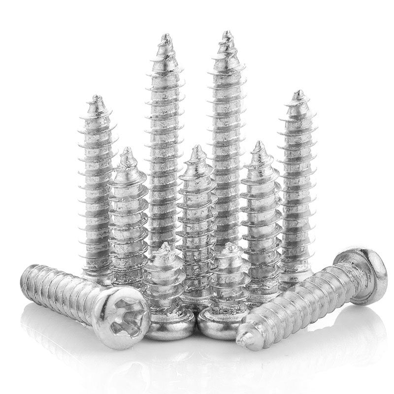 M1M2M3M4M5M6 White zinc plated round head self-tapping screws Cross slot pan head self-tapping screws Precision screws for Instrument & Equipment Assembly