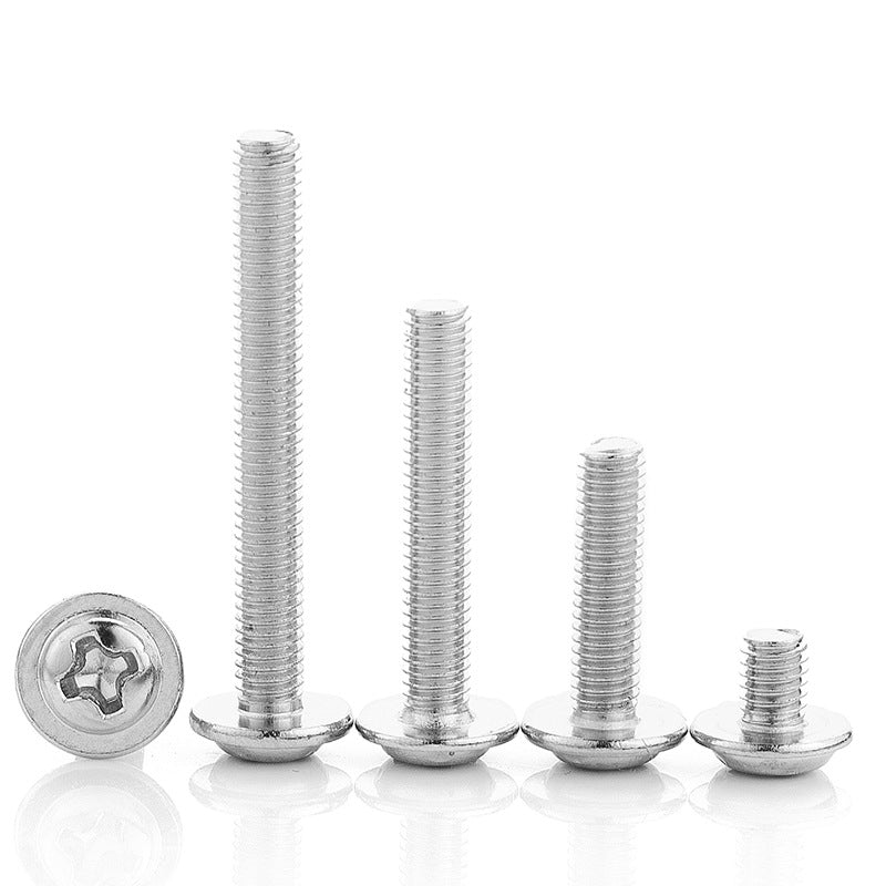 M1.4/M2.5/M3 Nickel-plated cross round head with gasket screw pan head with gasket screws  for DIY & Furniture Assembly