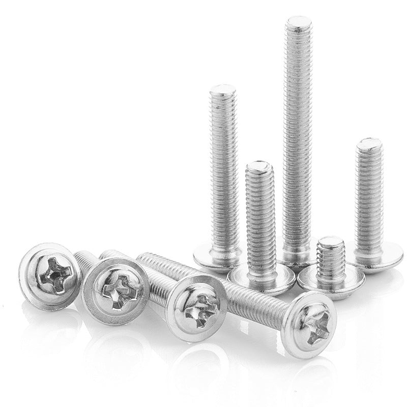 M1.4/M2.5/M3 Nickel-plated cross round head with gasket screw pan head with gasket screws  for DIY & Furniture Assembly