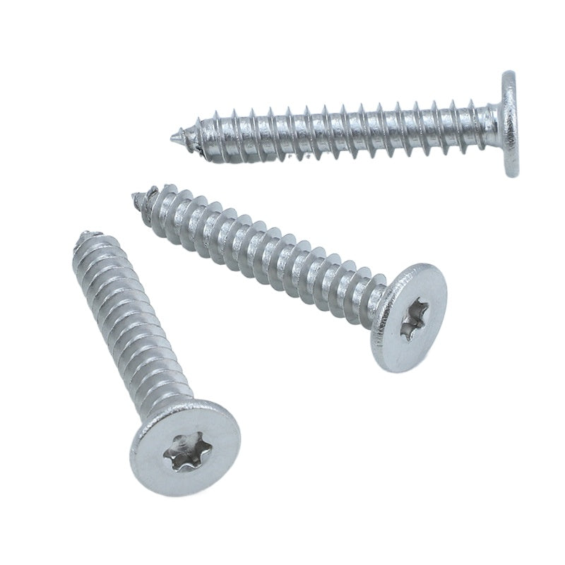 M2/M3/M4 304 Stainless Steel Plum Groove Large Flat Head Self-Tapping Screw Thin Head Self-Tapping Screw Flat Head Screw for Woodworking & Household Repairs