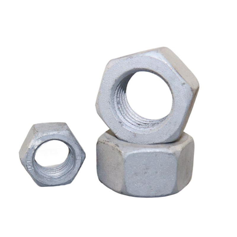 Hot dip galvanized hexagonal nut 8.8 grade hot dip galvanized reaming external hexagonal nut screw cap for Steel Structure & Bridge Construction