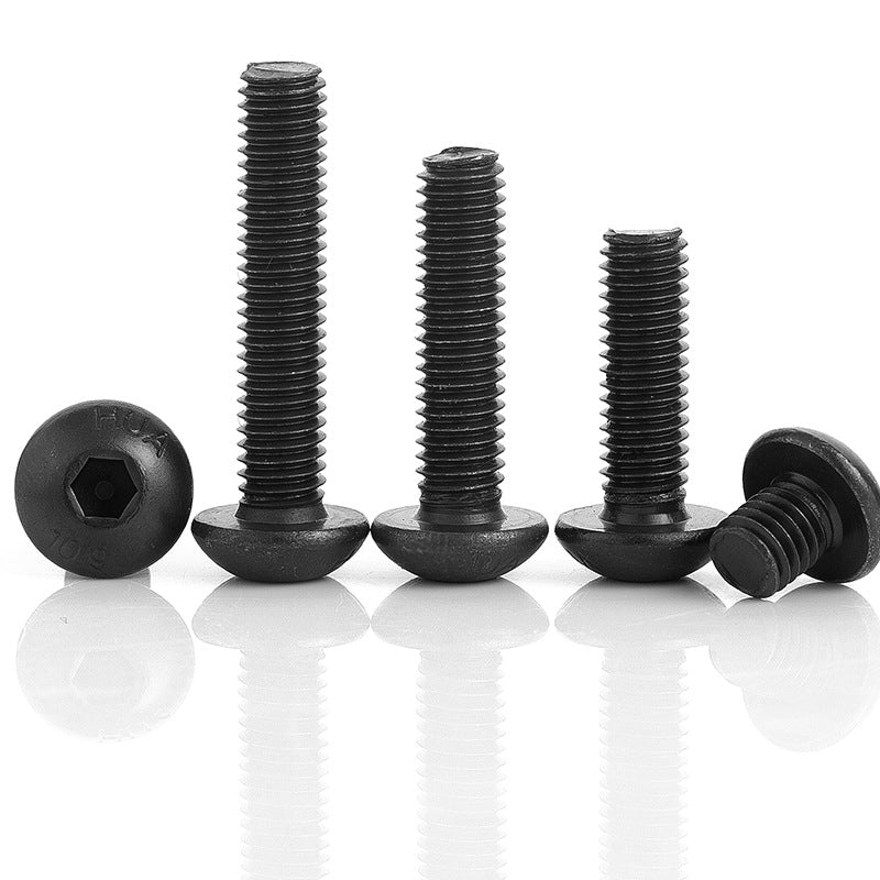 M1.6M2M3M4M5M6 12.9 grade hair black round head hexagon screw pan head high strength hexagon bolt for Electronic Equipment