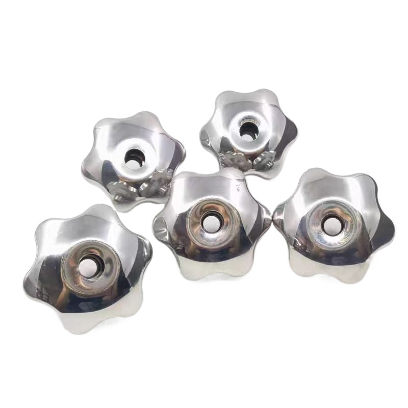 M8/M10/M12/M14 304 stainless steel hexagonal plum handle nut through hole hand screw nut star handle knob  for Mechanical Fixture & Equipment Repair