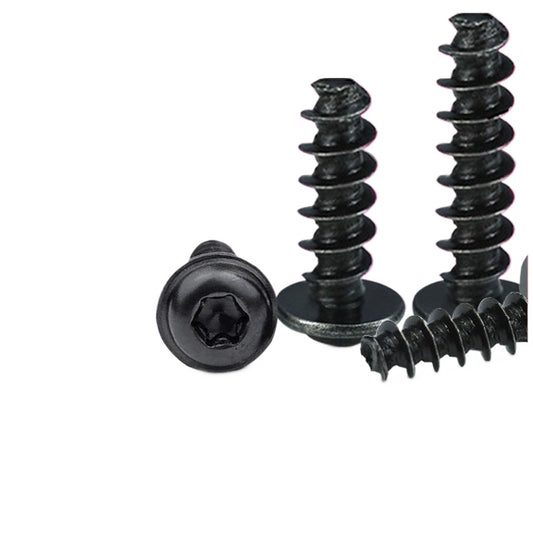 M2/M3/M4/M5  Black 304 stainless steel plum blossom head with padded round head flat tail self-tapping screw PWB pan head self-tapping nail for Household & Industrial Use