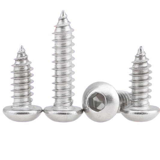 M2/M3/M4/M5 304 Stainless Steel Semicircular Head Hexagon Self-Tapping Screws Pan Head Hexagon Self-Tapping Screws for Home Repair & Construction