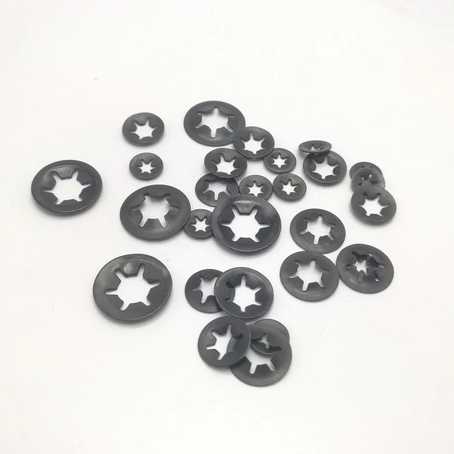 65Mn M3 M4 M5 M6 M8M10 Tooth Starlock Push On Locking Washers Speed Clips Fasteners Assortment Kit Quick Speed Locking Washers