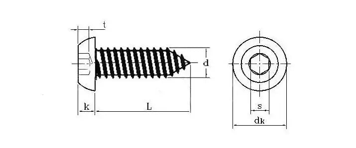 5/10/20Pcs [M3 M4 M5 M6] 304 Stainless Steel Hexagon Socket Button Head Self tapping Screws Round Head