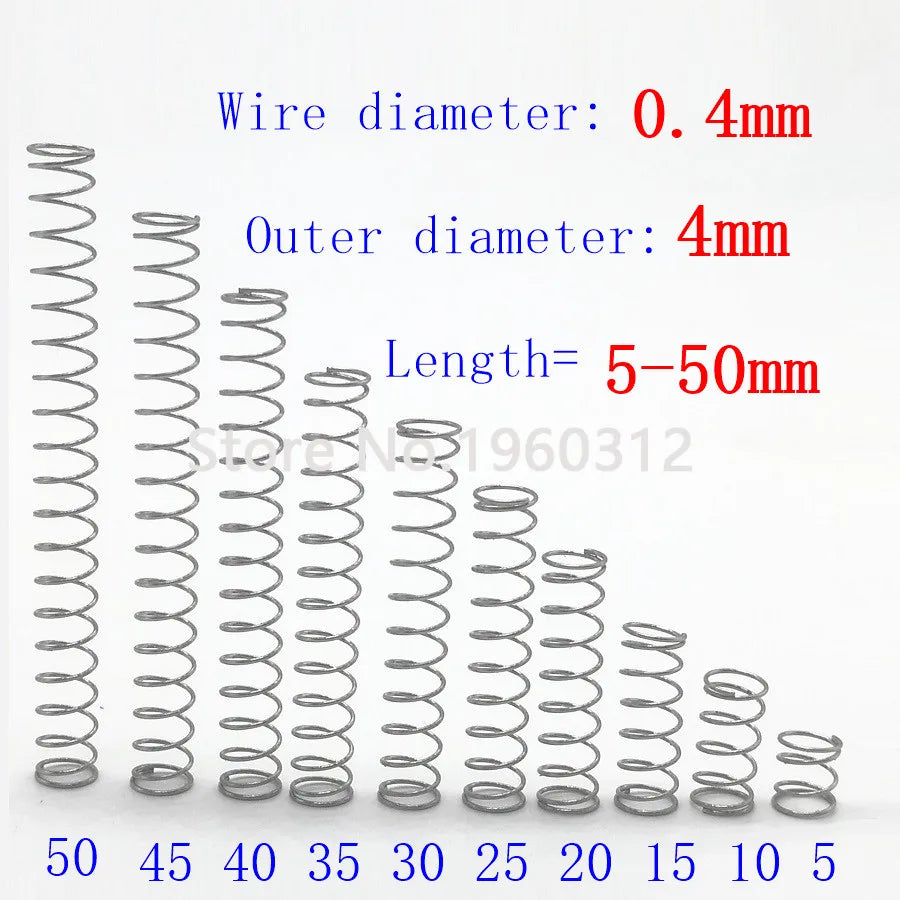 20pcs wire diameter = 0.5/0.6mm  Stainless Steel Micro return Small Compression anti corrosion extension springs L=5-50