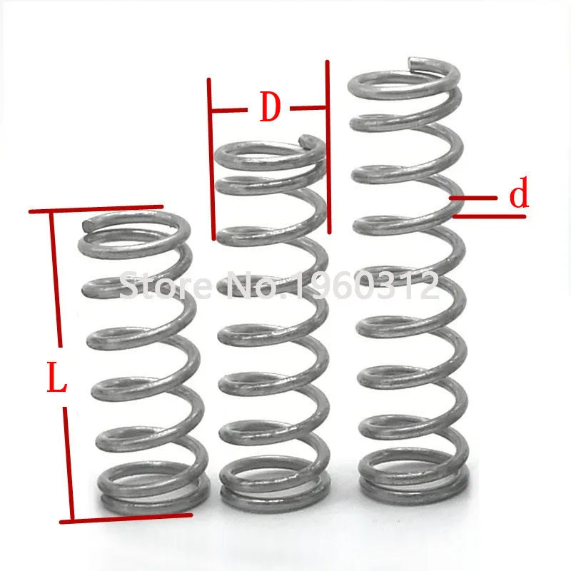 20pcs wire diameter = 0.5mm OD = 4mm Stainless Steel Micro return Small Compression anti corrosion extension springs L=10-50