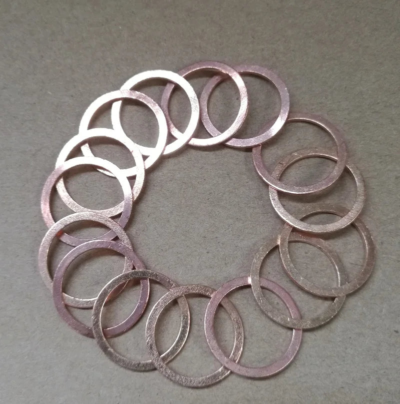 10-50pcs Solid Copper Washer Sump Plug Oil Seal Fittings 10*14*1MM Boat Crush  Gasket Flat Seal Ring Tool Accessories