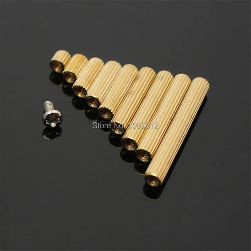 270Pcs/Set M2 3-25mm Male to Female / Female to Female  Round knurled Brass PCB Standoff Spacer Screw Nut Assortment Kit box